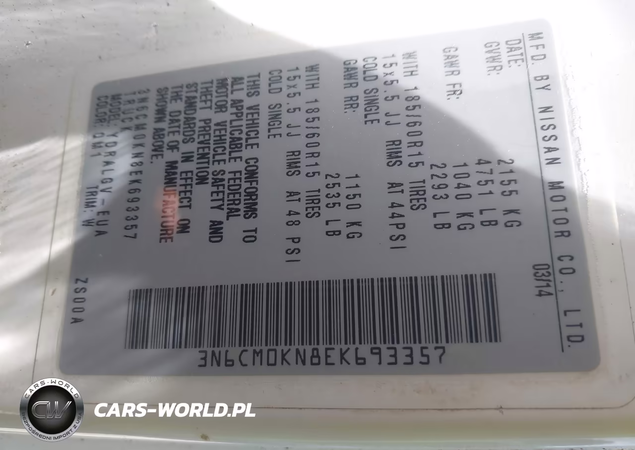 2014 Nissan Nv200 Sv VIN:3N6CM0KN8EK693357 - 9