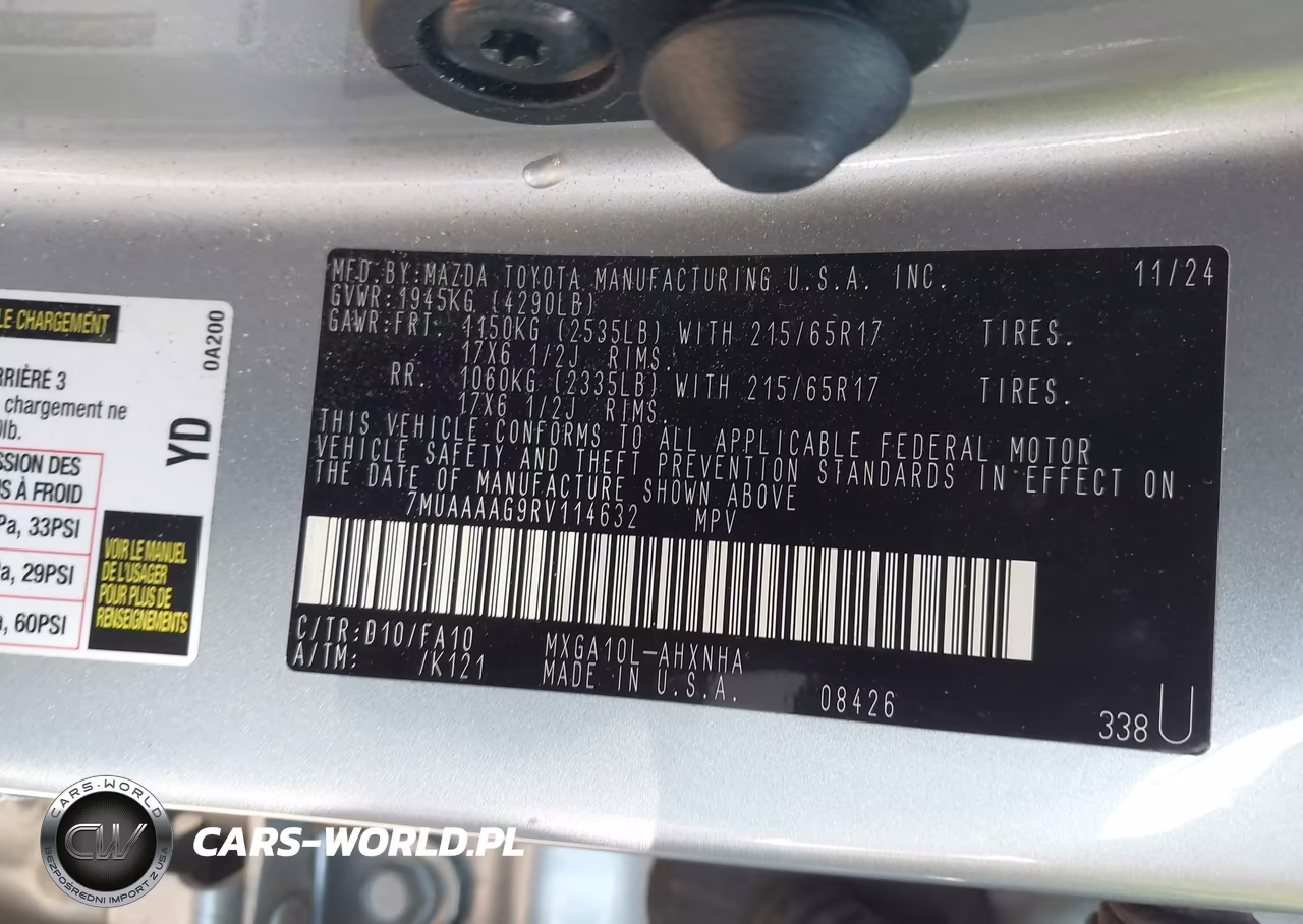 2024 Toyota Corolla Cross L VIN:7MUAAAAG9RV114632 - 9