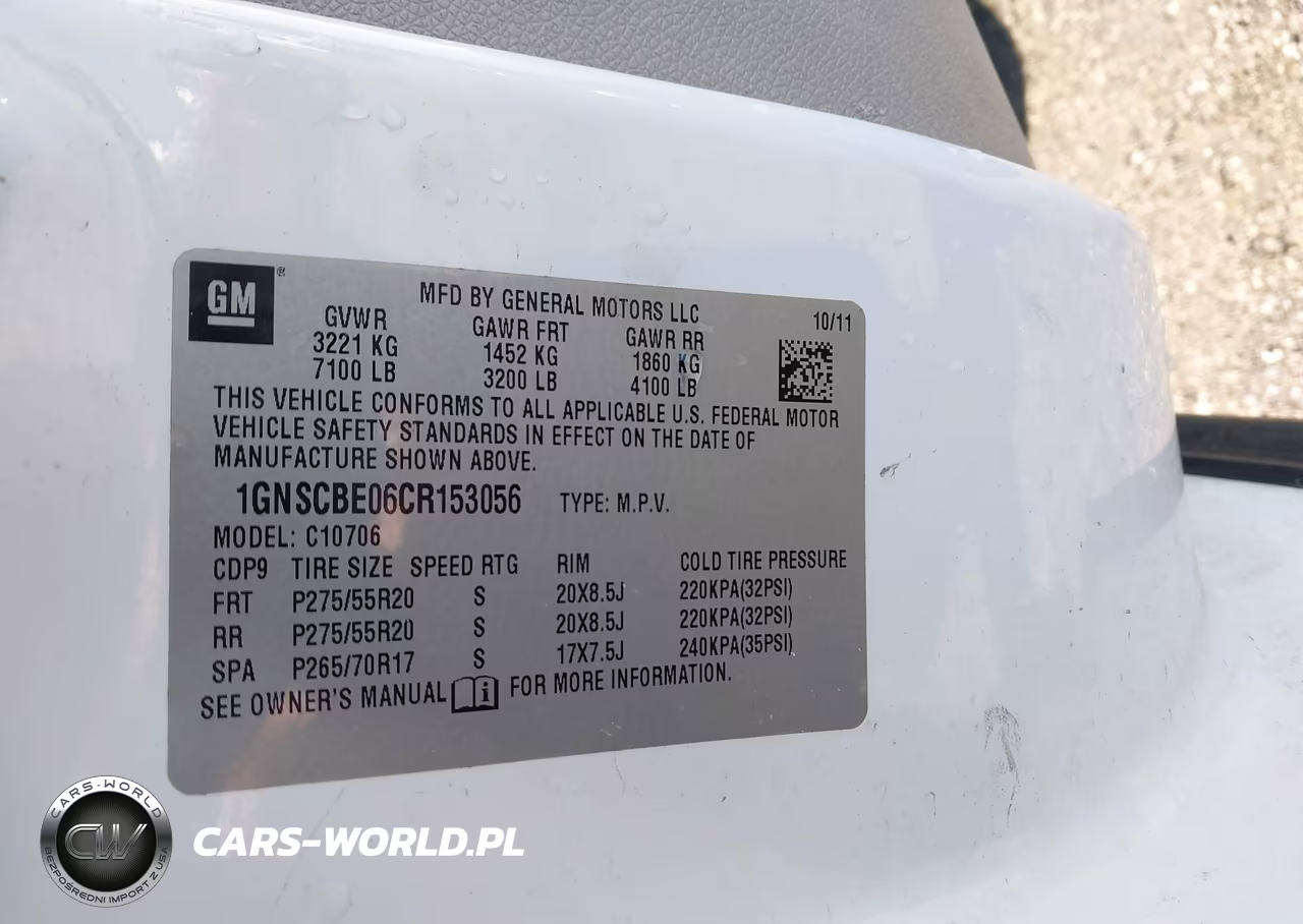2012 Chevrolet Tahoe Lt VIN:1GNSCBE06CR153056 - 9