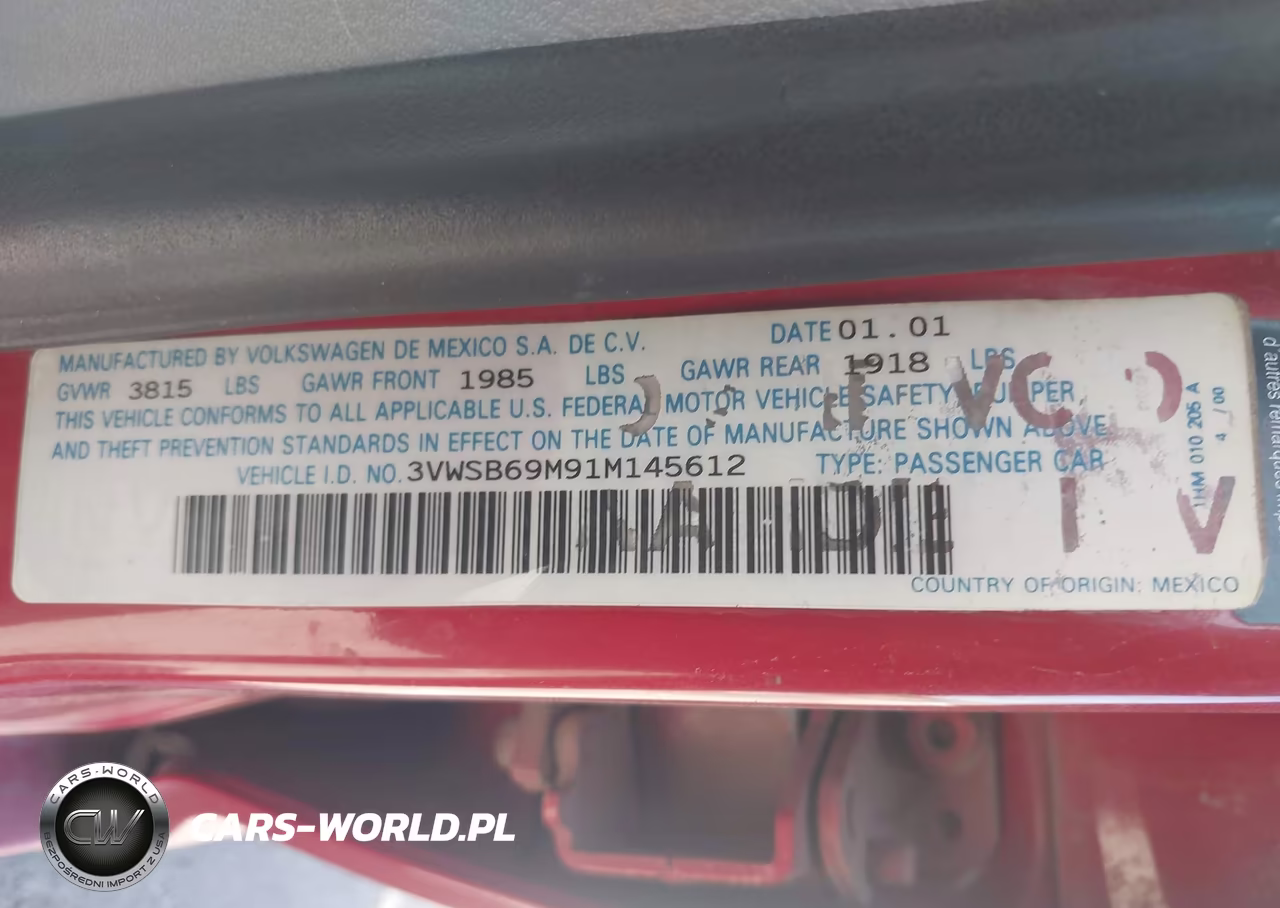 2001 Volkswagen Jetta Gls VIN:3VWSB69M91M145612 - 9