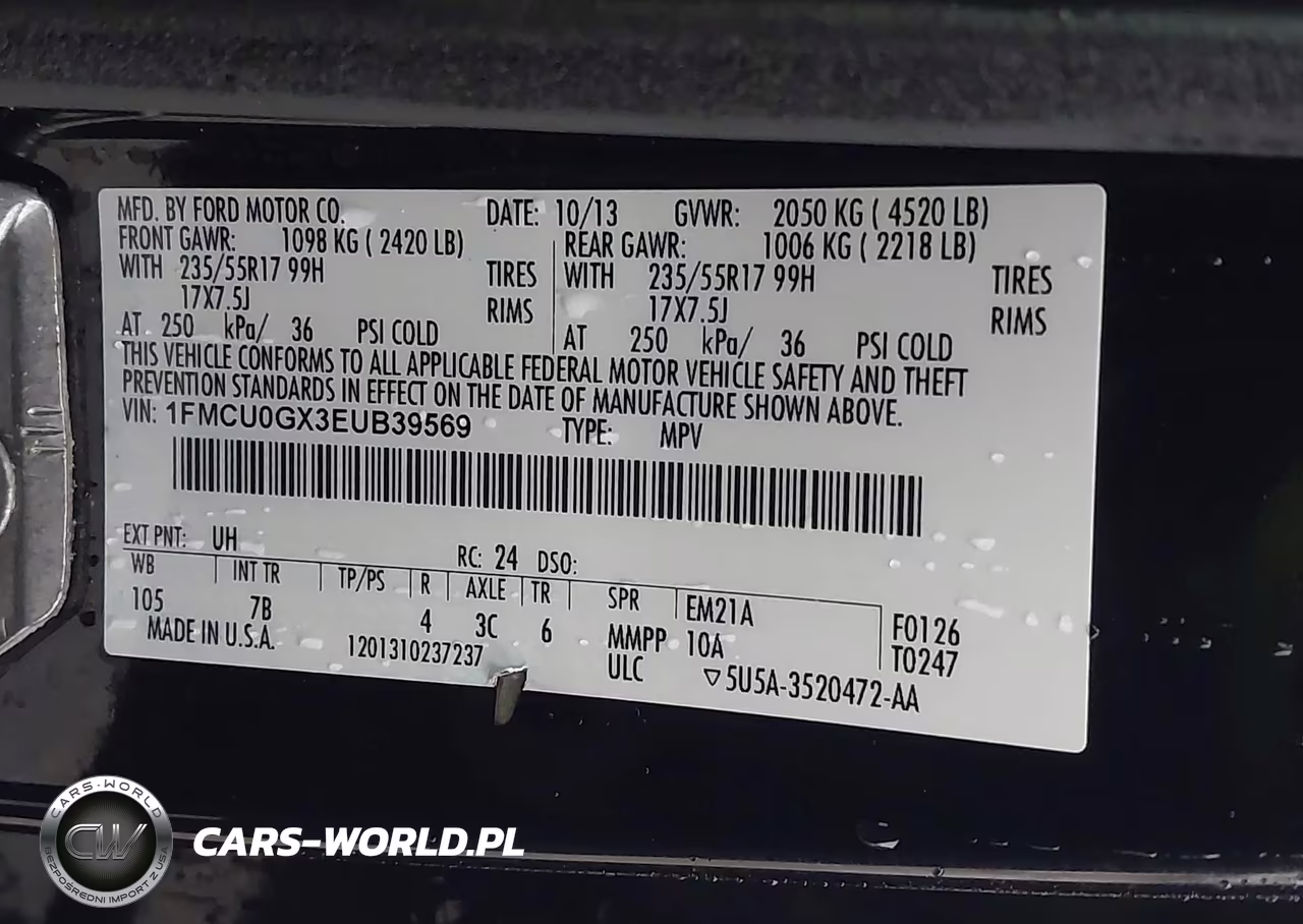 2014 Ford Escape Se VIN:1FMCU0GX3EUB39569 - 9