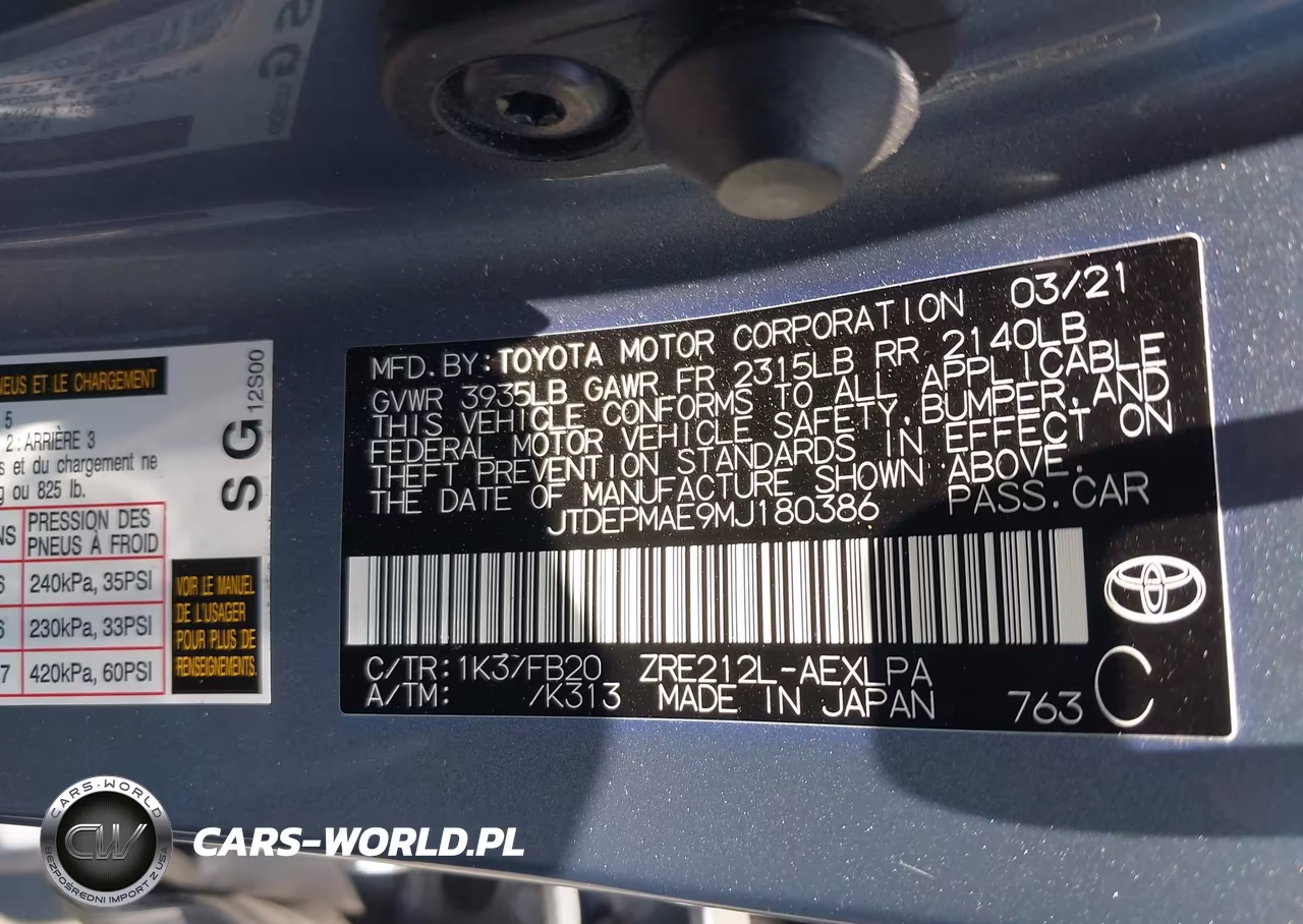 2021 Toyota Corolla Le VIN:JTDEPMAE9MJ180386 - 9