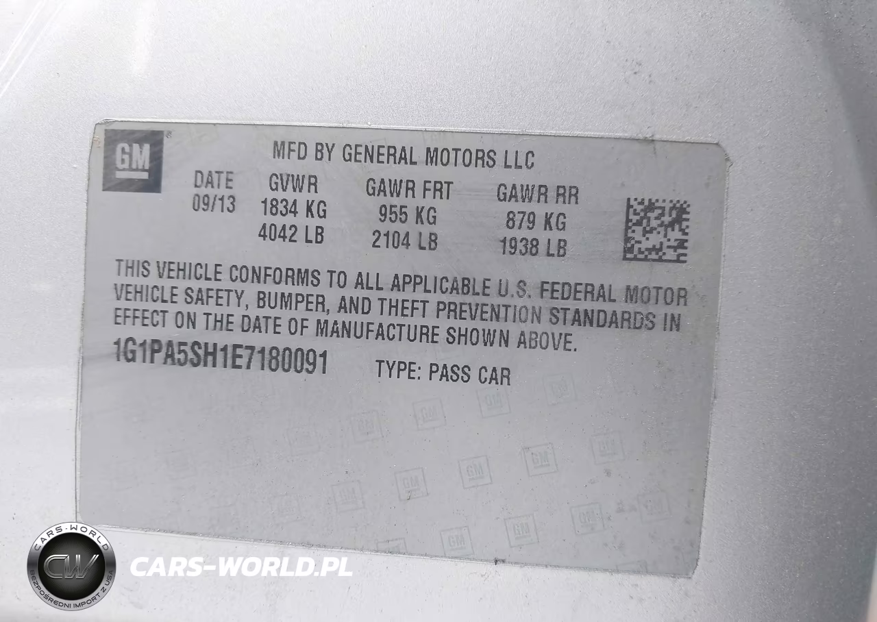 2014 Chevrolet Cruze Ls Auto VIN:1G1PA5SH1E7180091 - 9