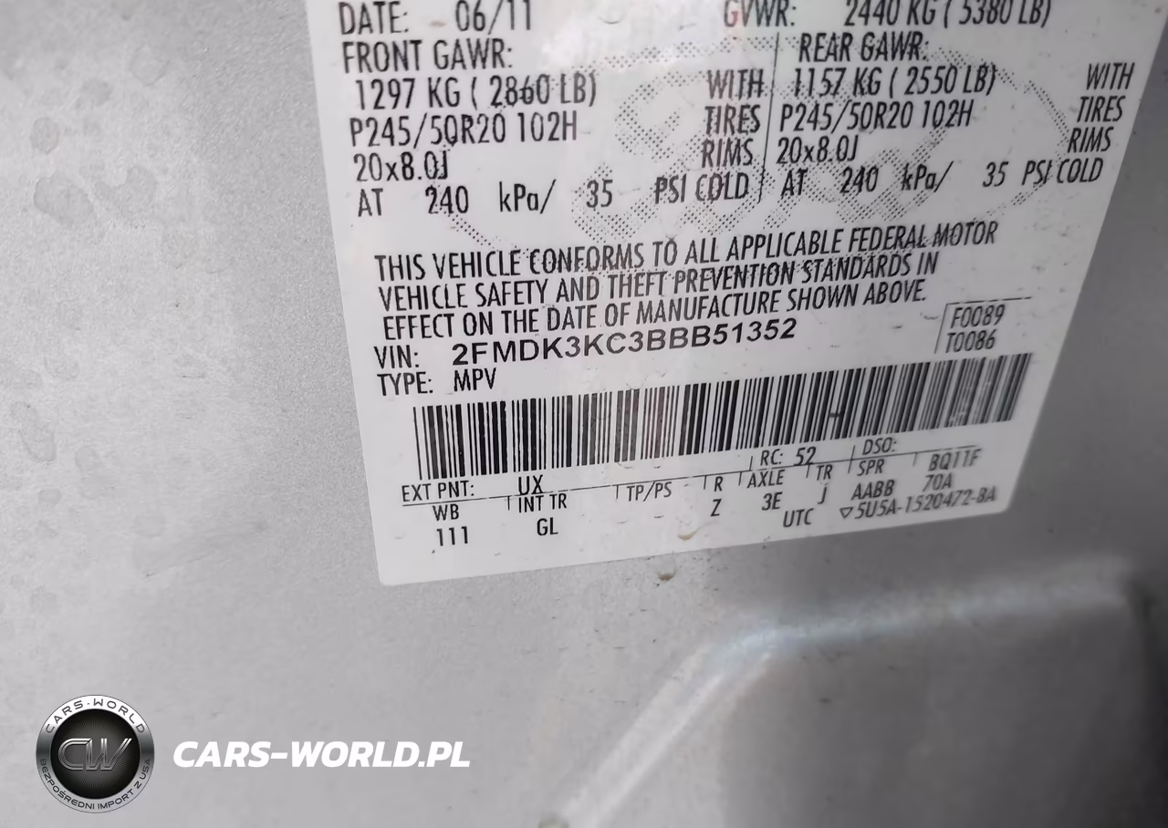 2011 Ford Edge Limited VIN:2FMDK3KC3BBB51352 - 9
