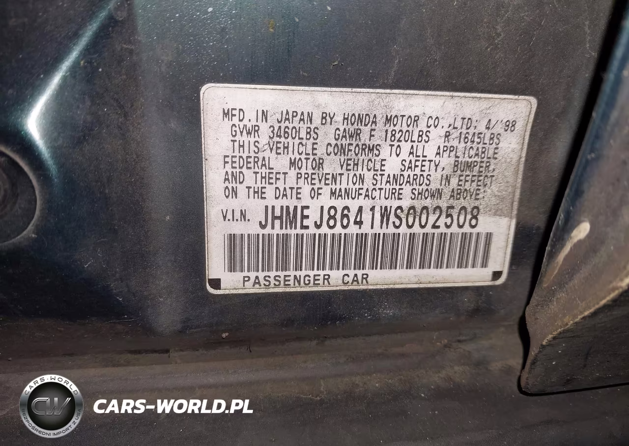 1998 Honda Civic Ex VIN:JHMEJ8641WS002508 - 9