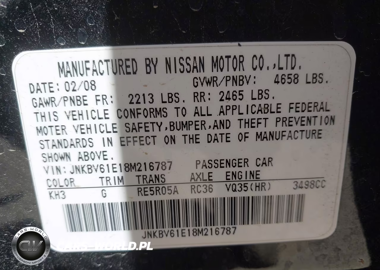 2008 Infiniti G35 Journey VIN:JNKBV61E18M216787 - 9