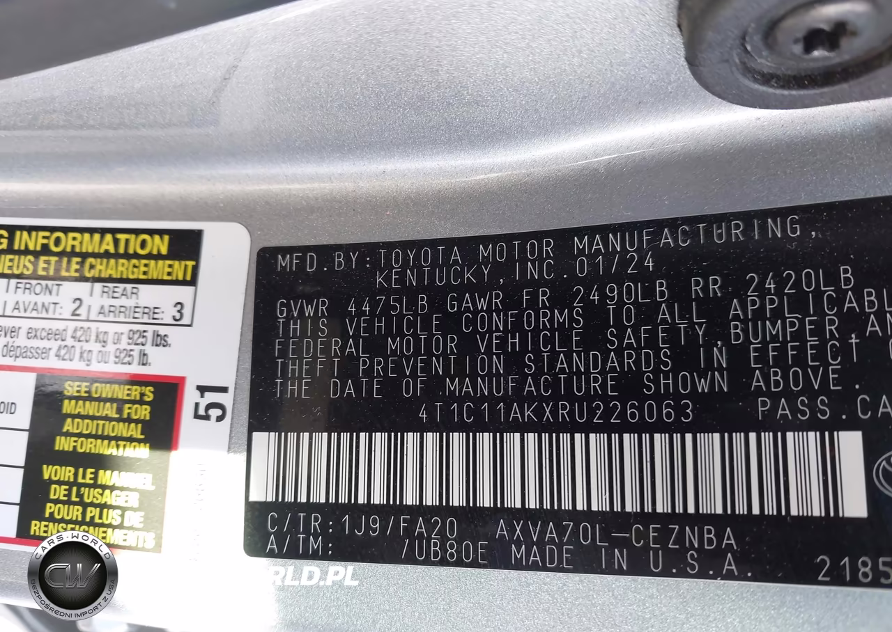 2024 Toyota Camry Le VIN:4T1C11AKXRU226063 - 9