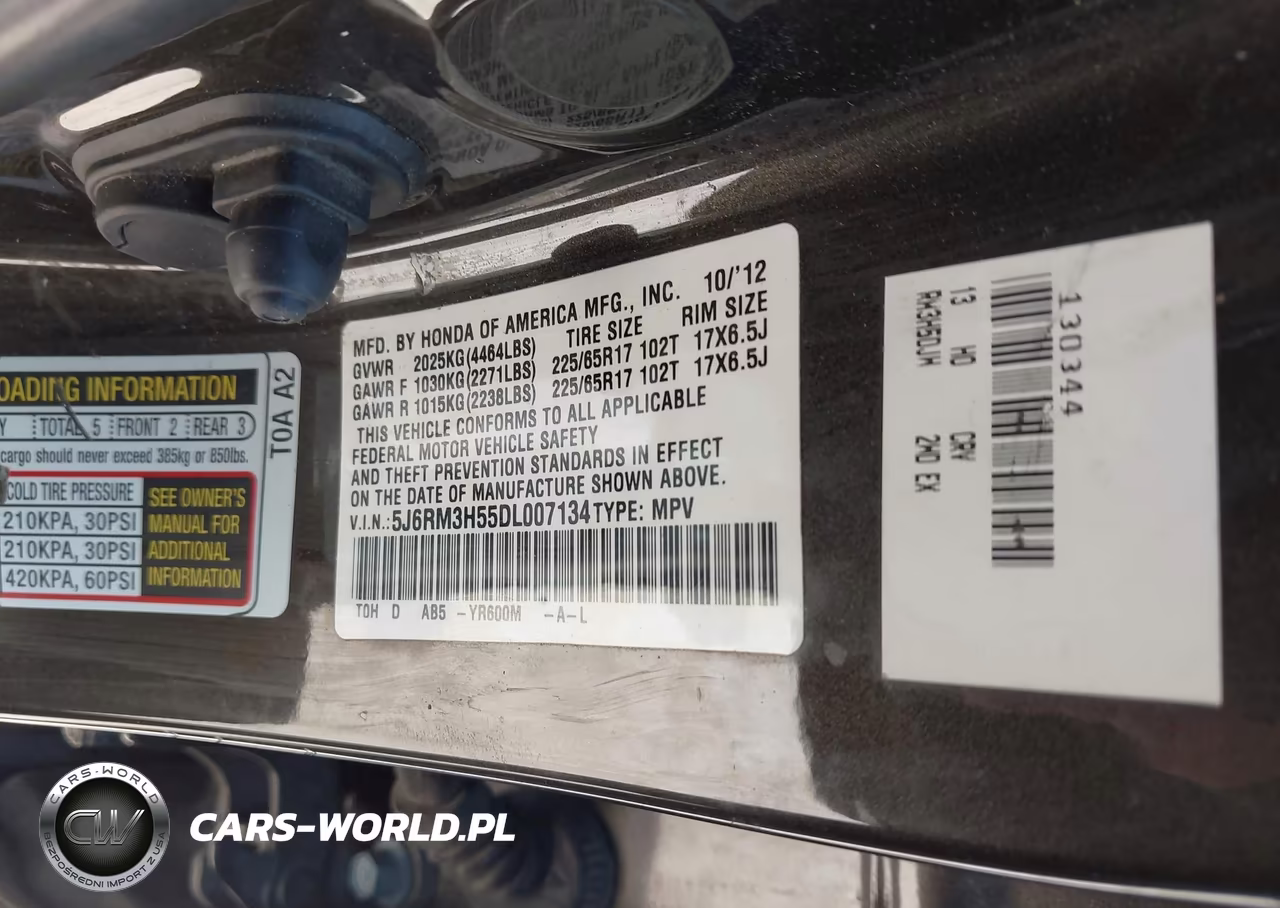 2013 Honda Cr-V Ex VIN:5J6RM3H55DL007134 - 9
