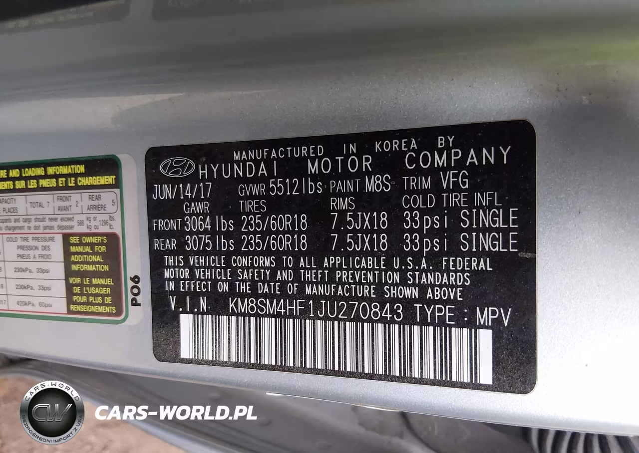 2018 Hyundai Santa Fe Se VIN:KM8SM4HF1JU270843 - 9