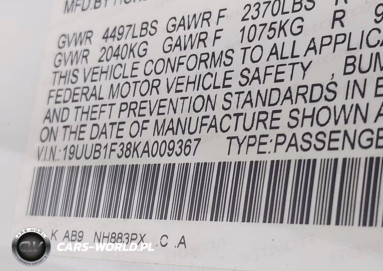 2019 Acura Tlx Standard VIN:19UUB1F38KA009367 - 9