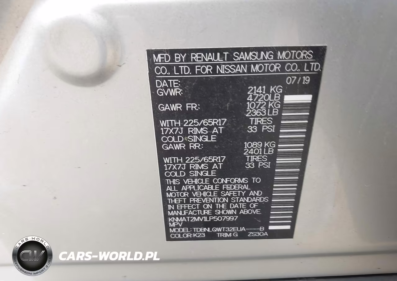 2020 Nissan Rogue Sv Intelligent Awd VIN:KNMAT2MV1LP507997 - 9