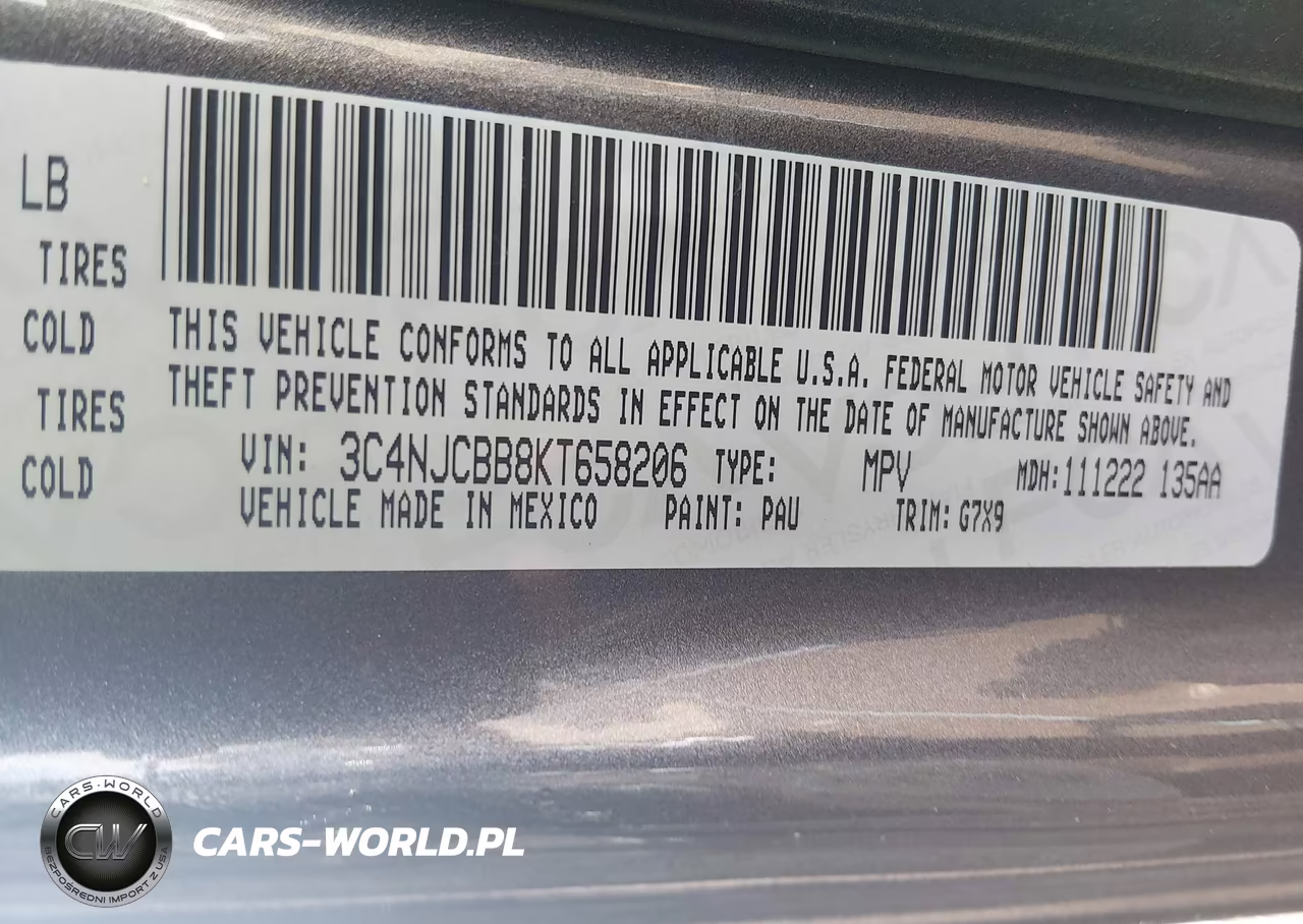 2019 Jeep Compass Latitude Fwd VIN:3C4NJCBB8KT658206 - 9