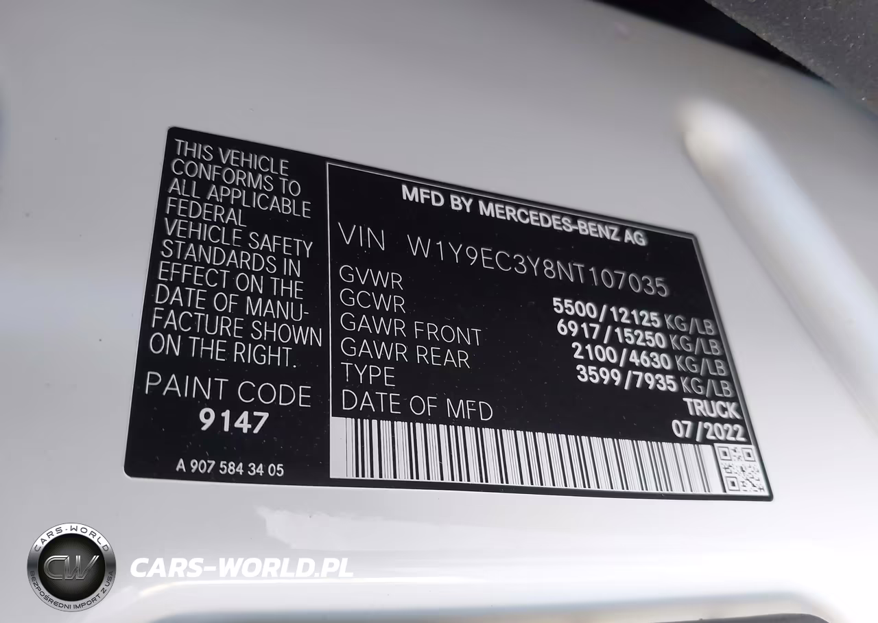 2022 Mercedes-Benz Sprinter 4500 High Roof V6 VIN:W1Y9EC3Y8NT107035 - 9