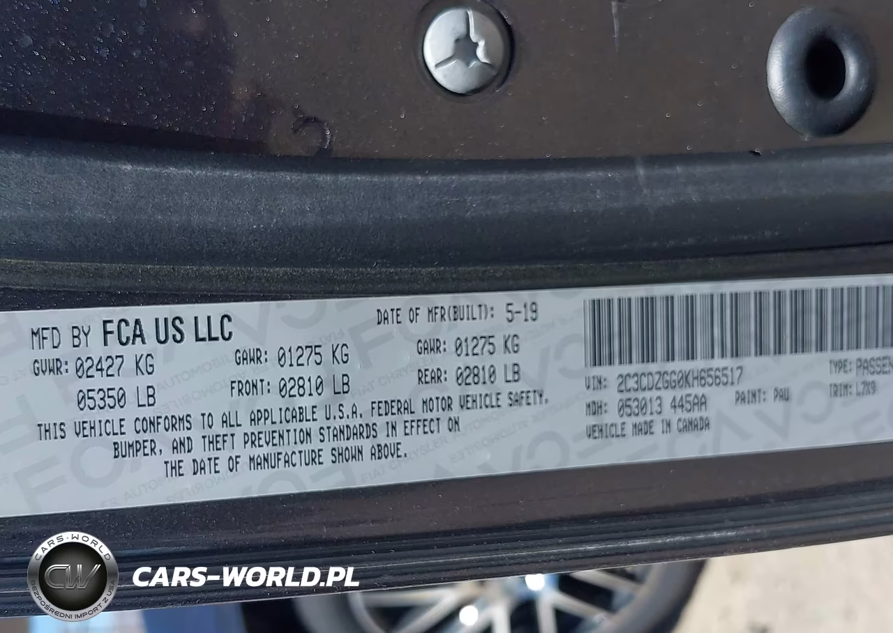 2019 Dodge Challenger Sxt Awd VIN:2C3CDZGG0KH656517 - 9