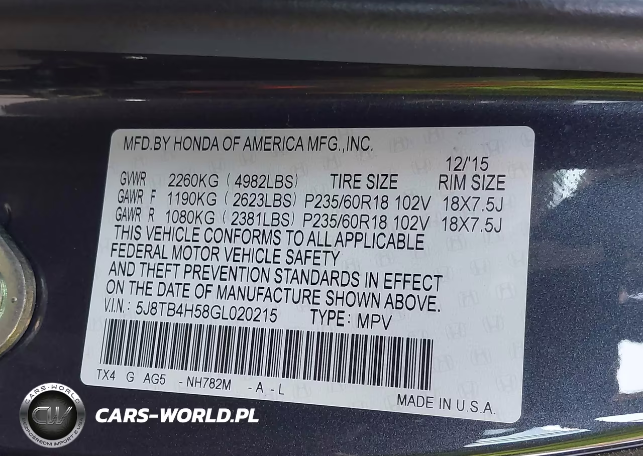 2016 Acura Rdx Technology Acurawatch Plus Packages-Technology Package VIN:5J8TB4H58GL020215 - 9