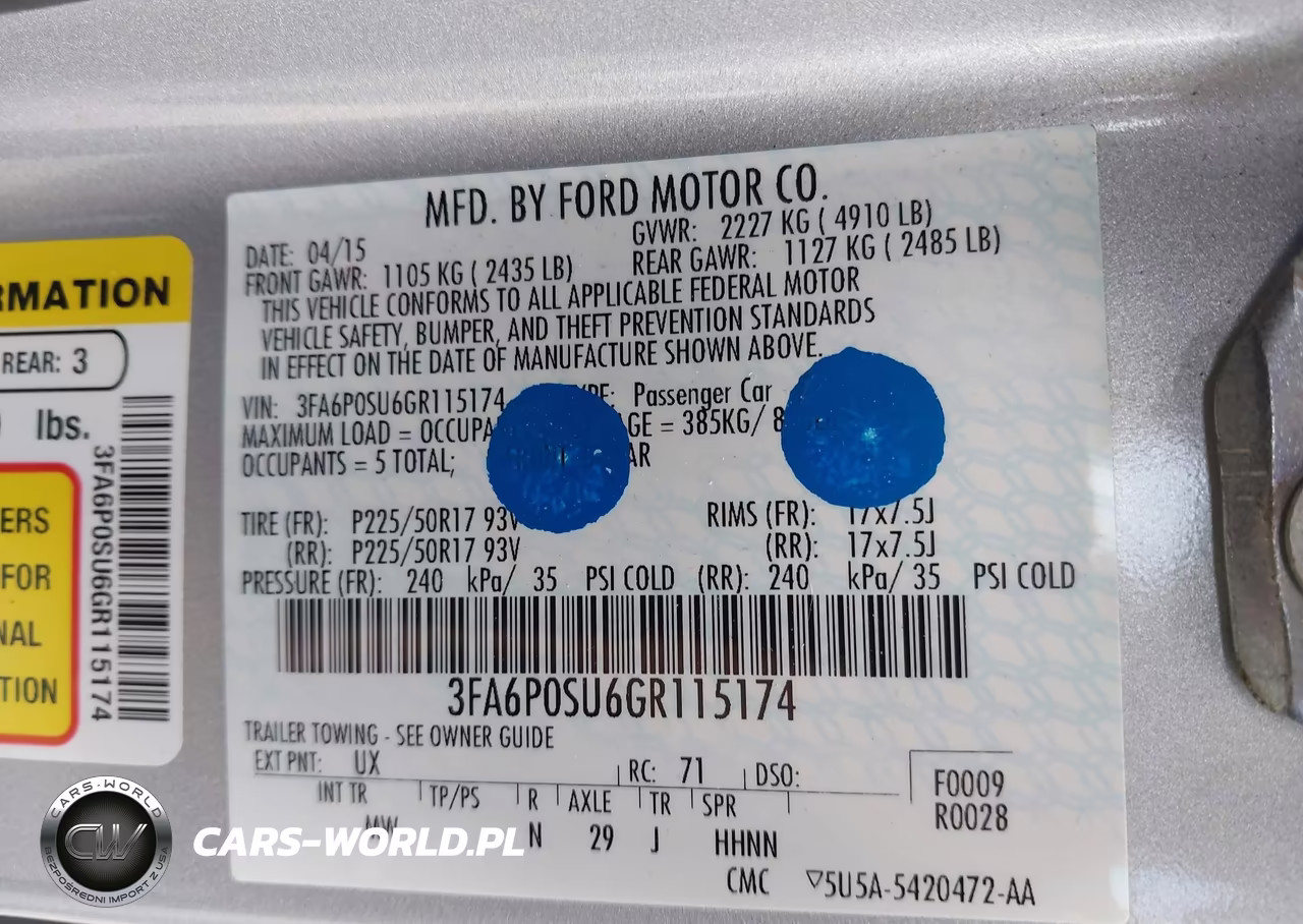 2016 Ford Fusion Energi Titanium VIN:3FA6P0SU6GR115174 - 9