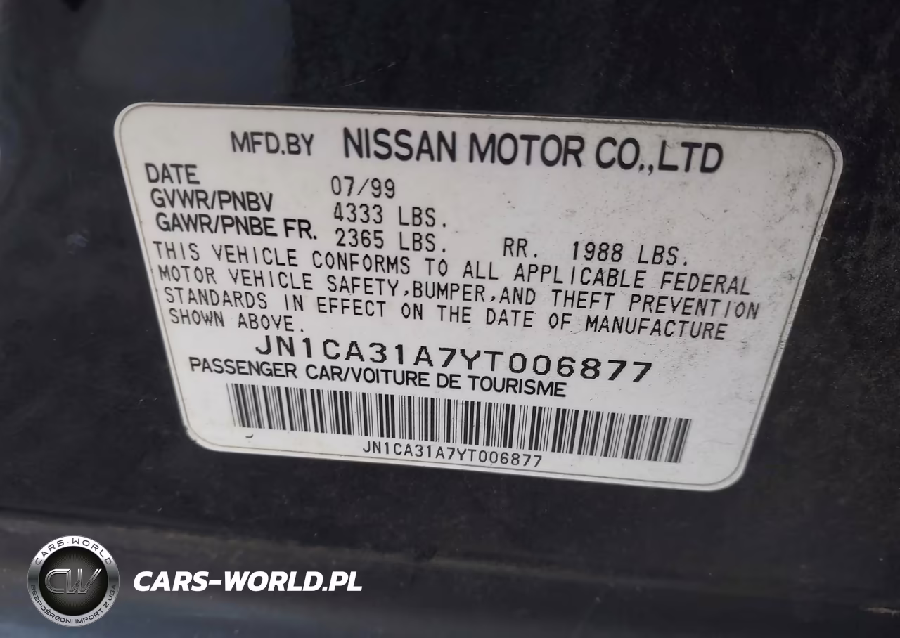 2000 Nissan Maxima Gle-Gxe-Se VIN:JN1CA31A7YT006877 - 9