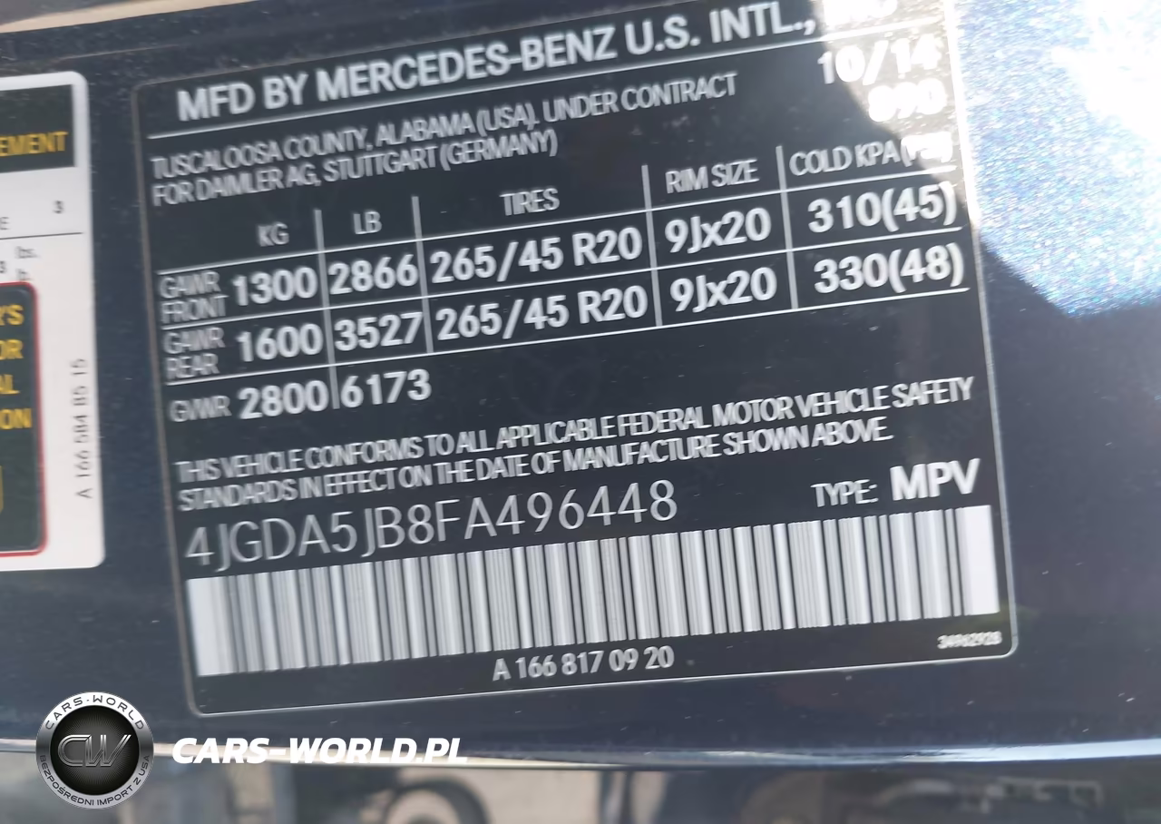 2015 Mercedes-Benz Ml 350 VIN:4JGDA5JB8FA496448 - 9