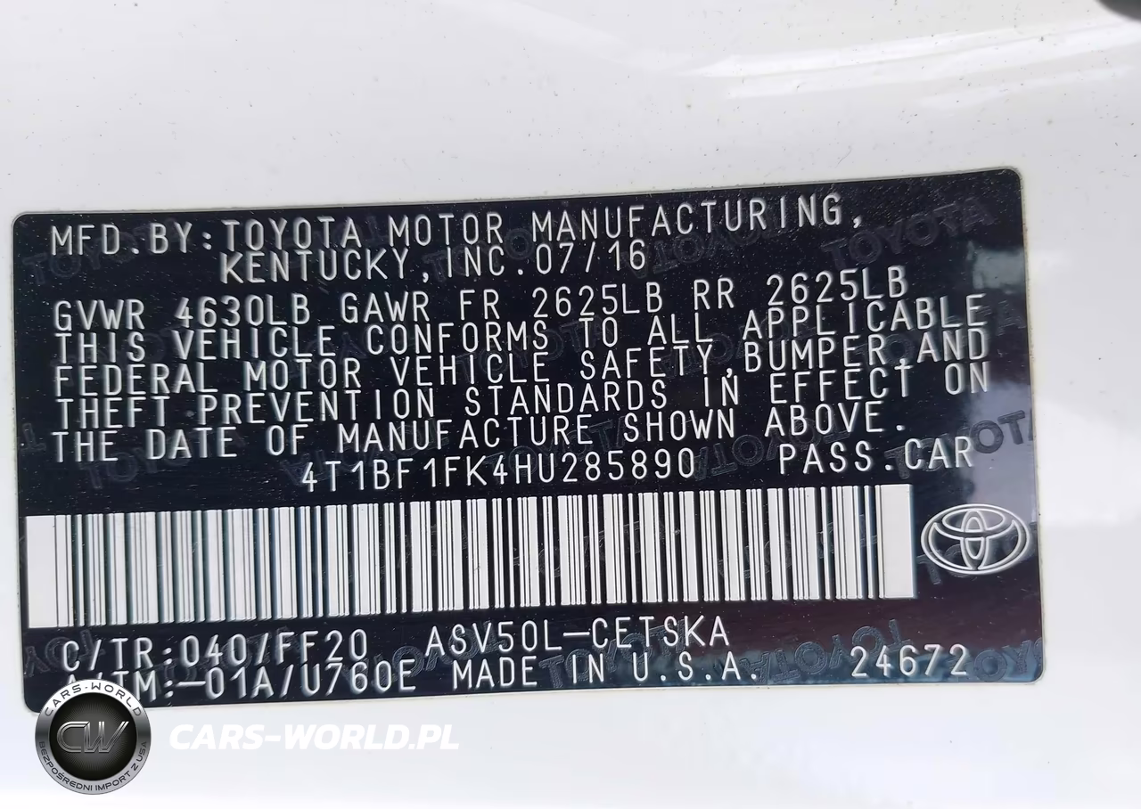 2017 Toyota Camry Se VIN:4T1BF1FK4HU285890 - 9
