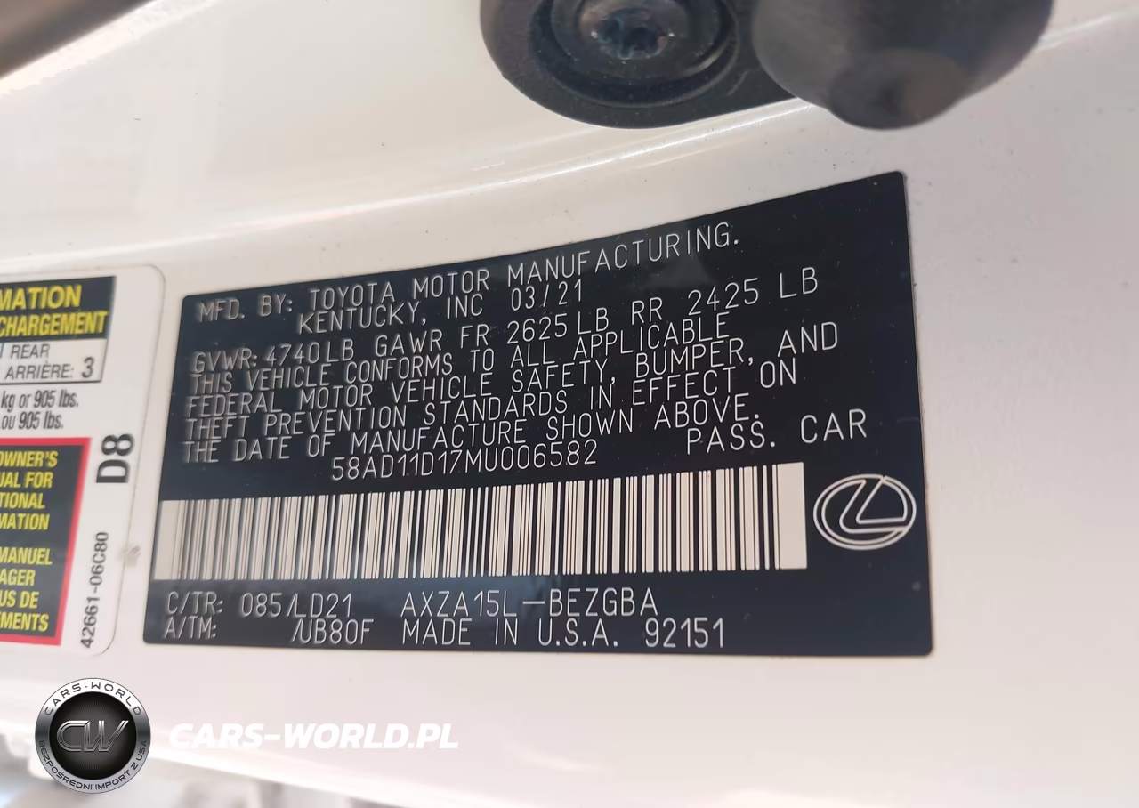 2021 Lexus Es 250 VIN:58AD11D17MU006582 - 9