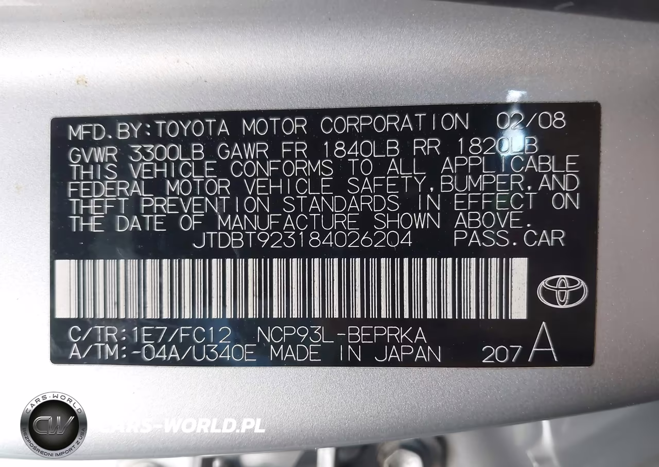 2008 Toyota Yaris VIN:JTDBT923184026204 - 9