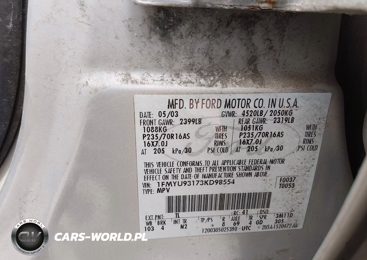 2003 Ford Escape Xlt VIN:1FMYU93173KD98554 - 9