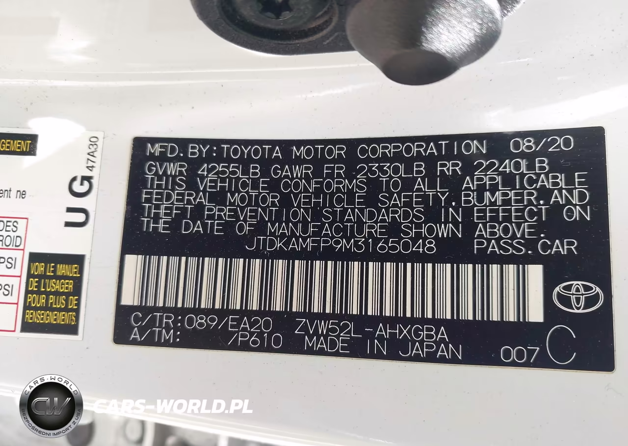 2021 Toyota Prius Prime Xle VIN:JTDKAMFP9M3165048 - 9