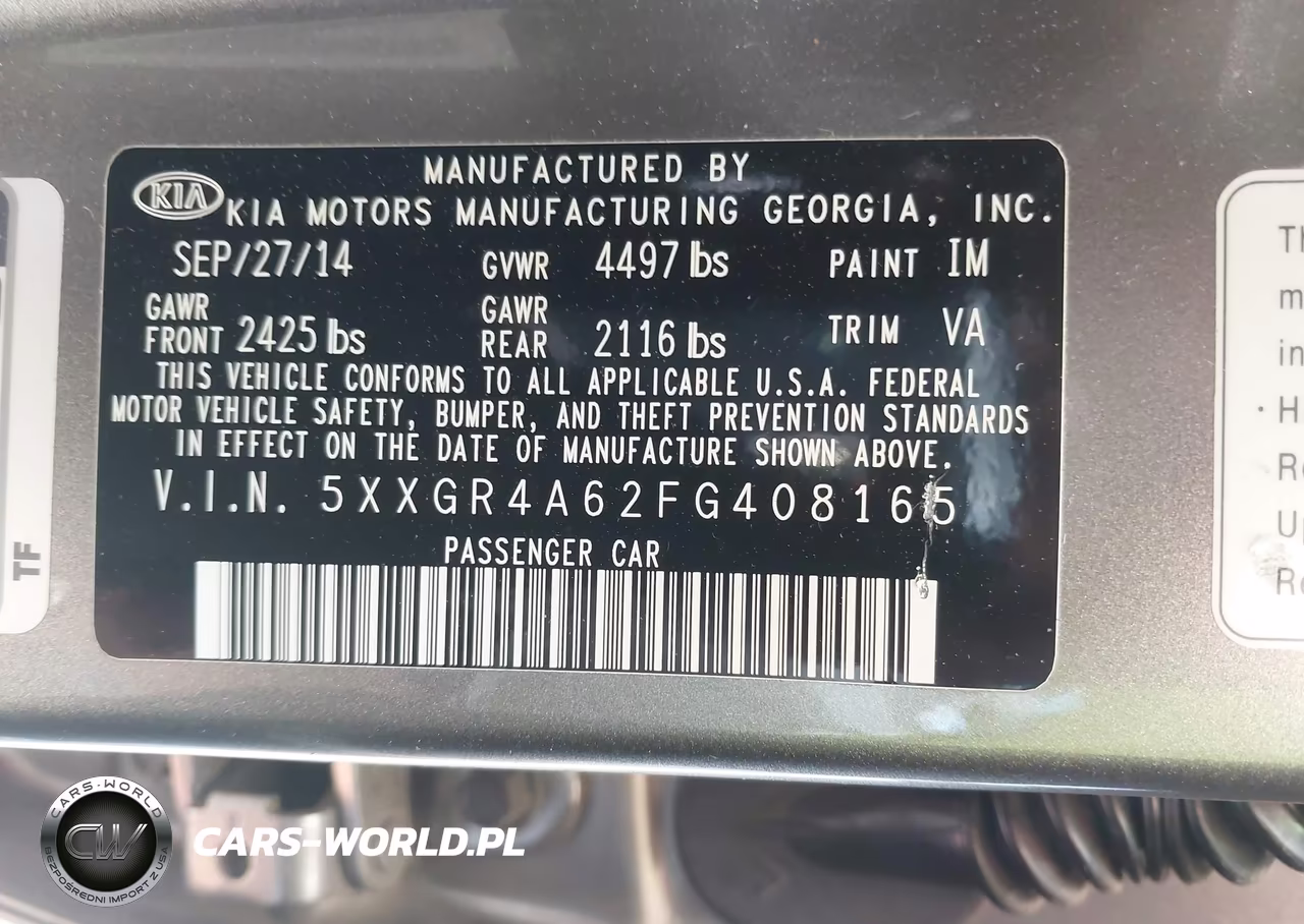2015 Kia Optima Sx Turbo VIN:5XXGR4A62FG408165 - 9