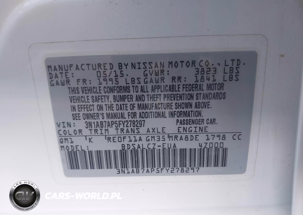 2015 Nissan Sentra S VIN:3N1AB7AP5FY278297 - 9
