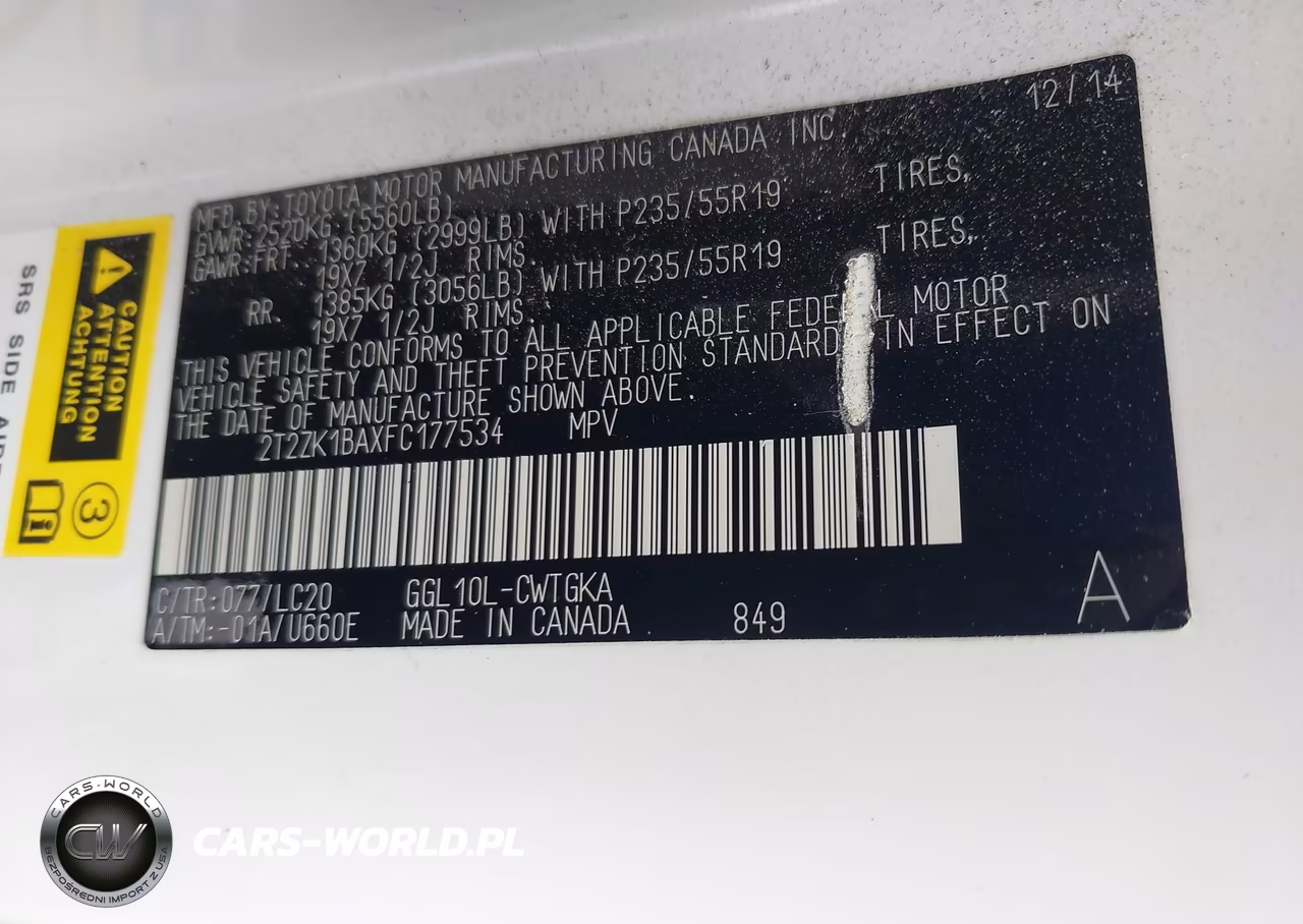2015 Lexus Rx 350 VIN:2T2ZK1BAXFC177534 - 9