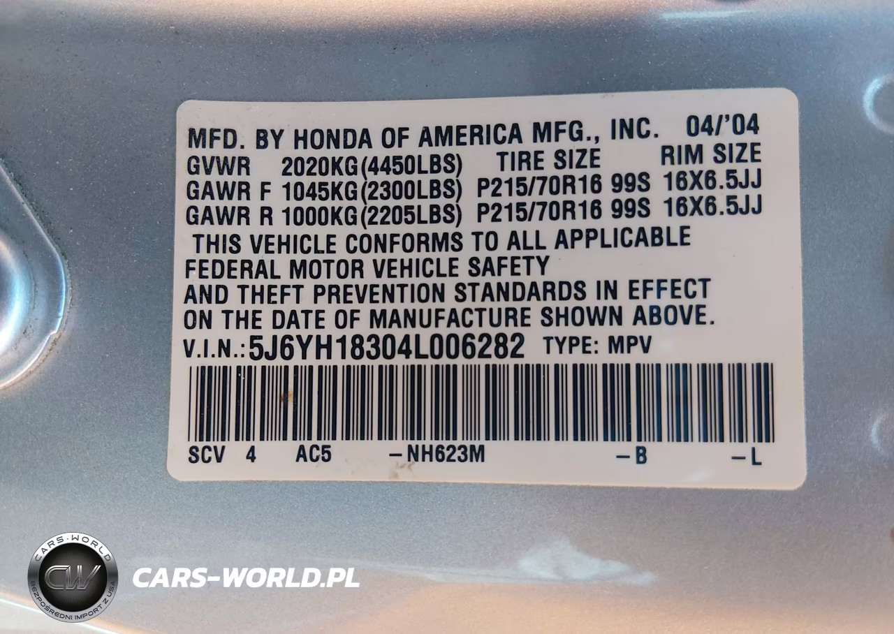 2004 Honda Element Lx VIN:5J6YH18304L006282 - 9