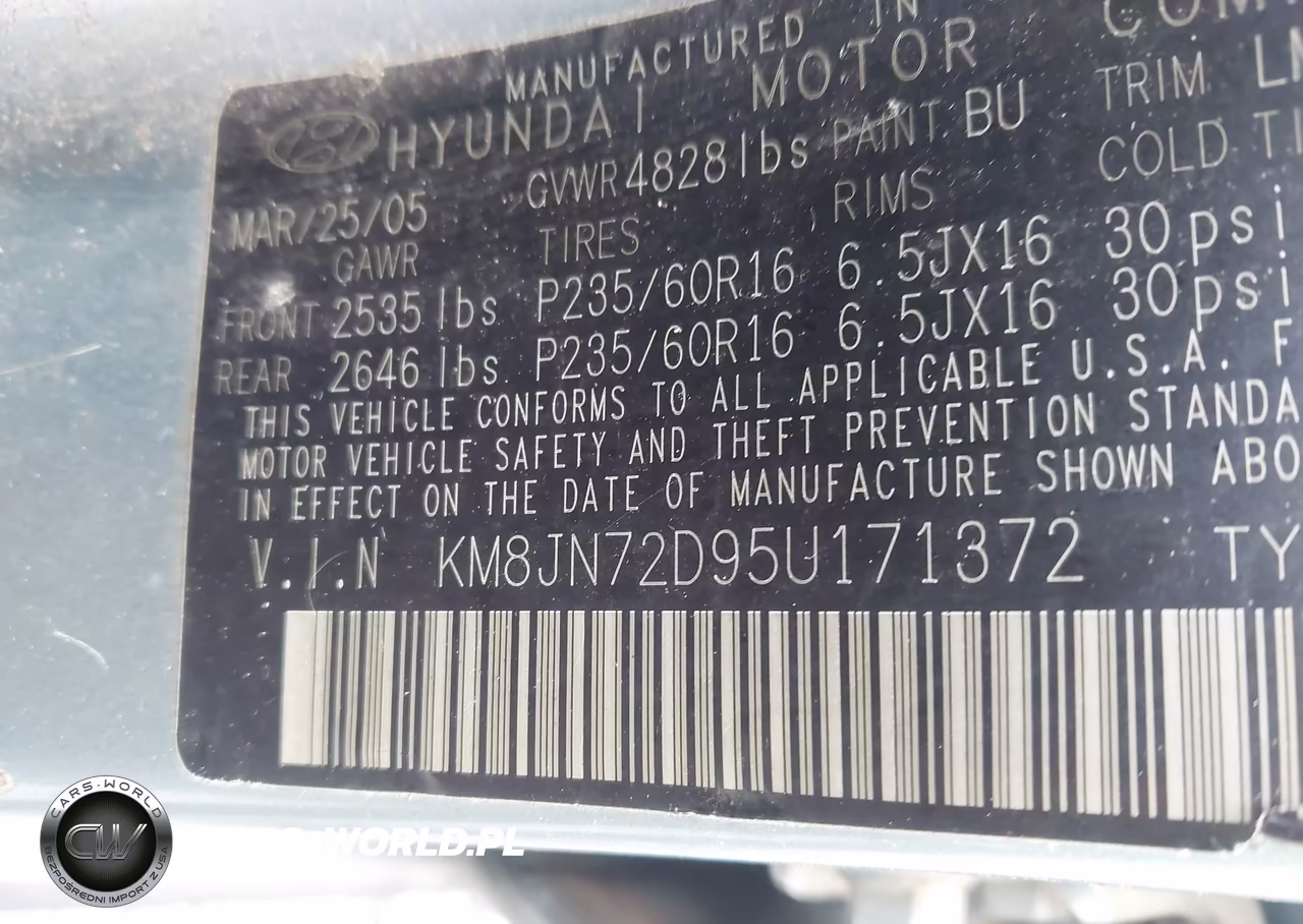 2005 Hyundai Tucson Gls-Lx VIN:KM8JN72D95U171372 - 9