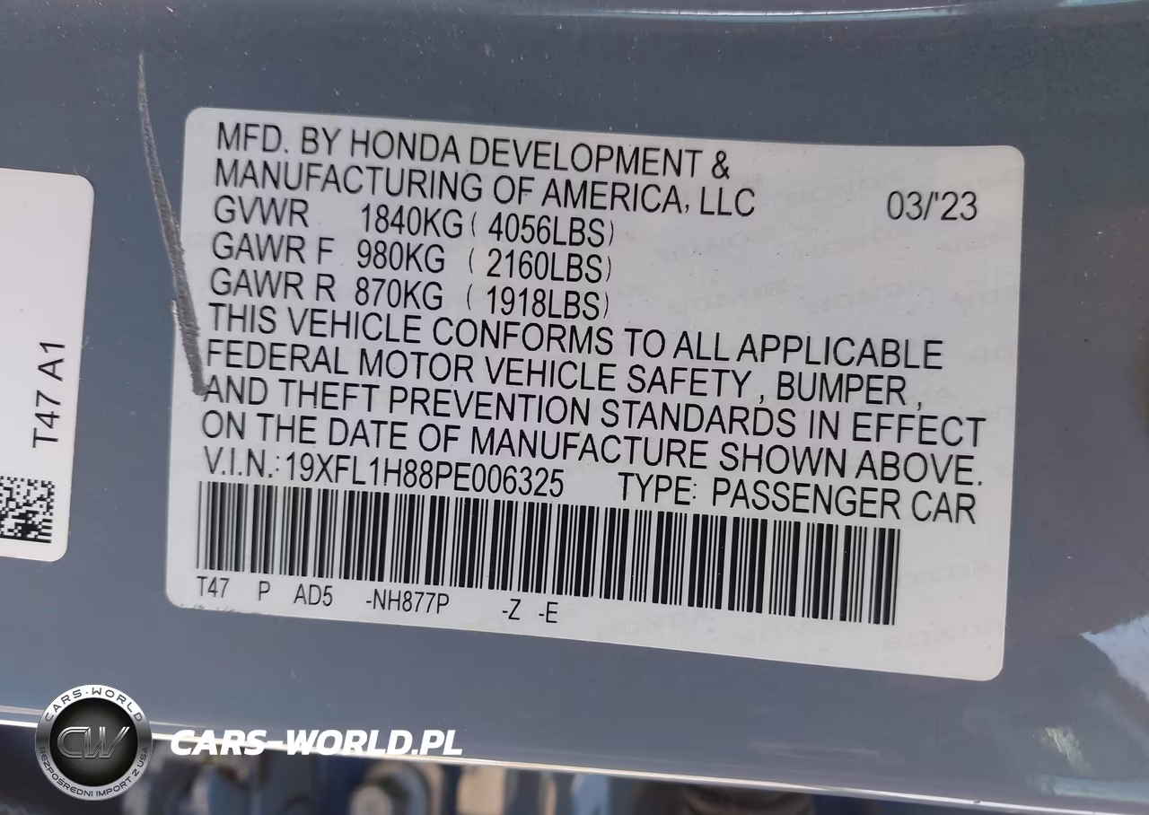 2023 Honda Civic Sport Touring VIN:19XFL1H88PE006325 - 9