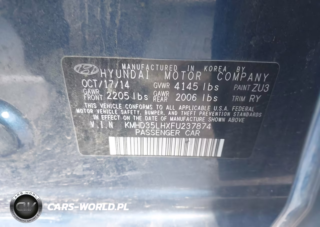 2015 Hyundai Elantra Gt VIN:KMHD35LHXFU237874 - 9