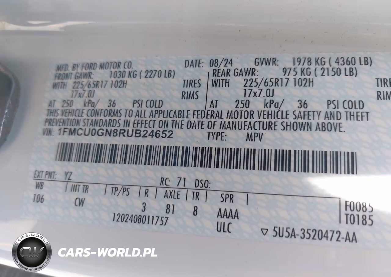 2024 Ford Escape Active VIN:1FMCU0GN8RUB24652 - 9
