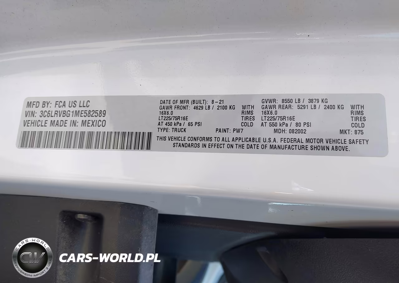 2021 Ram Promaster 1500 High Roof 136 Wb VIN:3C6LRVBG1ME582589 - 9