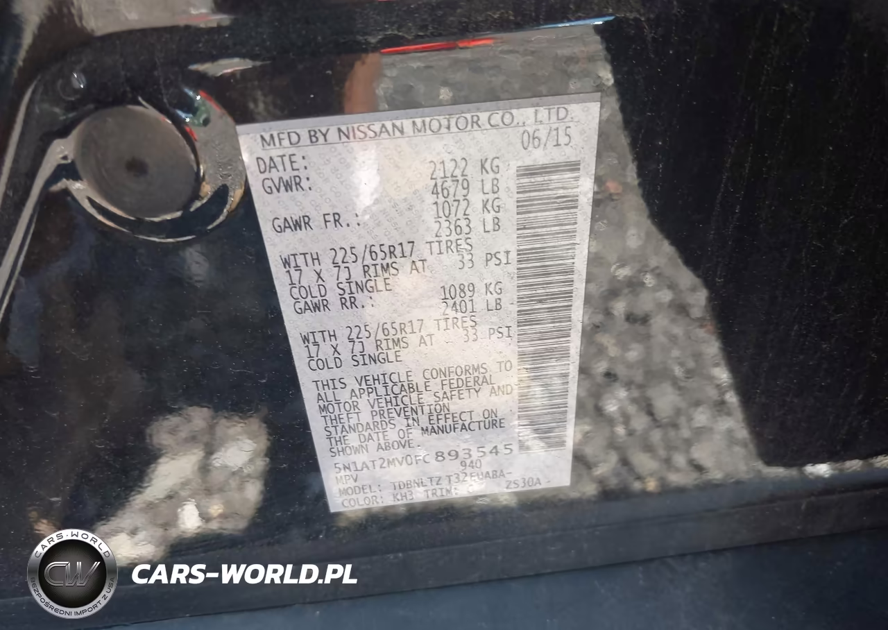 2015 Nissan Rogue Sv VIN:5N1AT2MV0FC893545 - 9