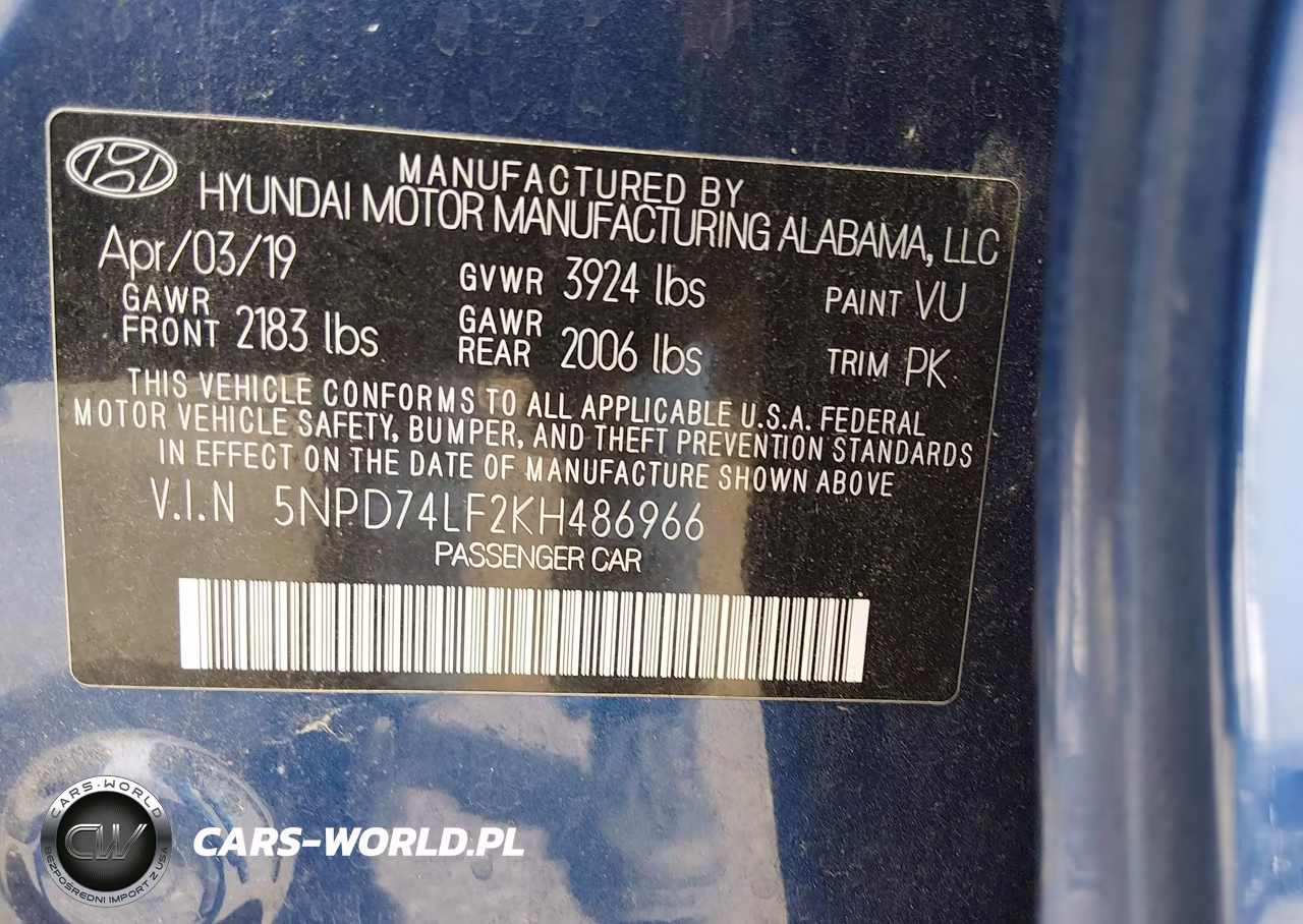 2019 Hyundai Elantra Se VIN:5NPD74LF2KH486966 - 9
