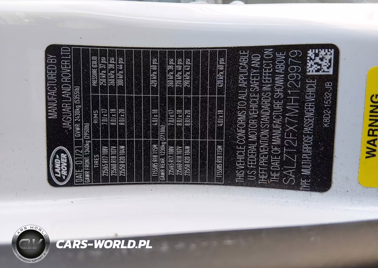 2021 Land Rover Range Rover Evoque R-Dynamic S VIN:SALZT2FX7MH129979 - 9