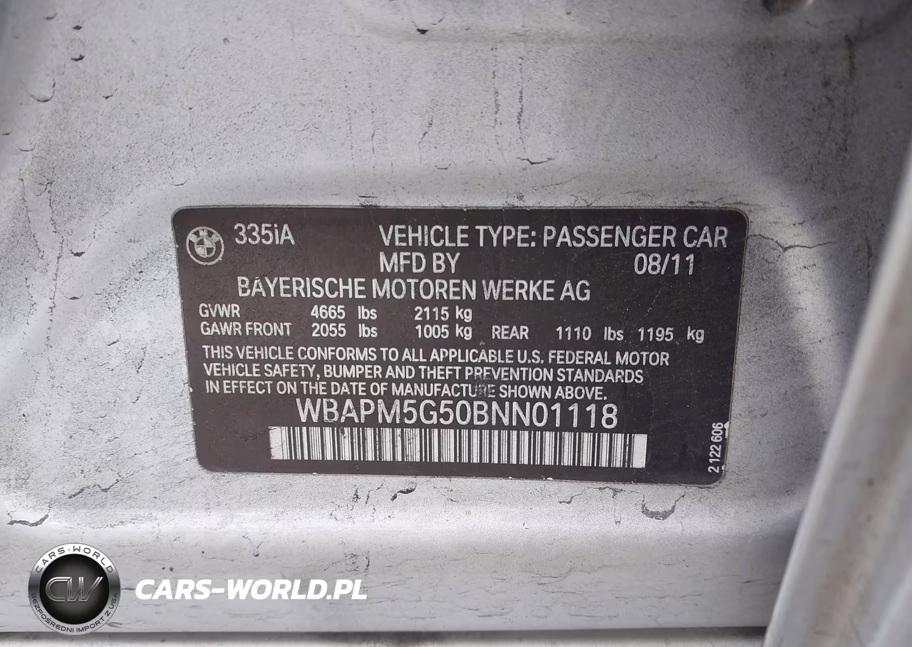 2011 BMW 335I VIN:WBAPM5G50BNN01118 - 9