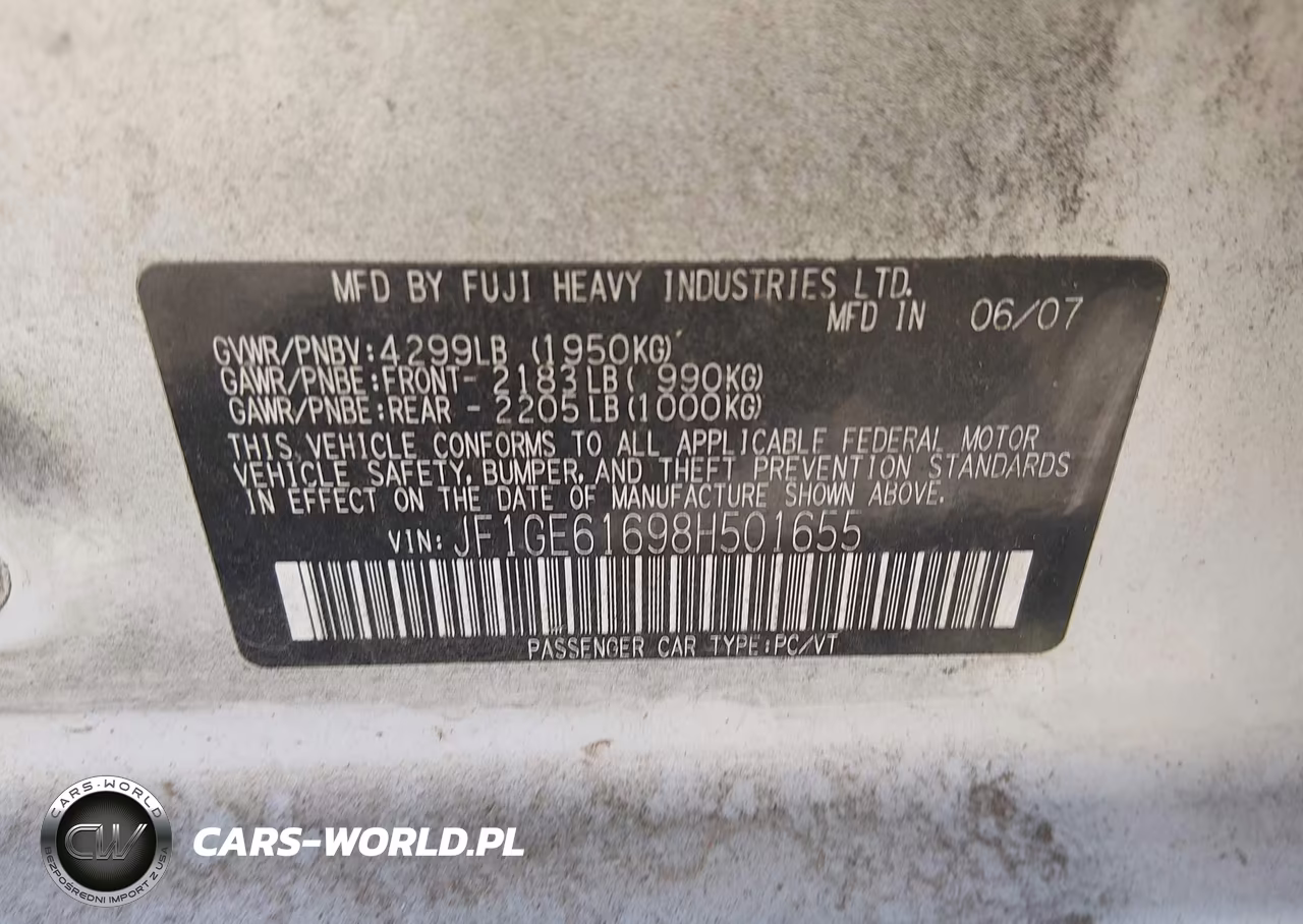 2008 Subaru Impreza (Natl) I W-Premium Pkg VIN:JF1GE61698H501655 - 9