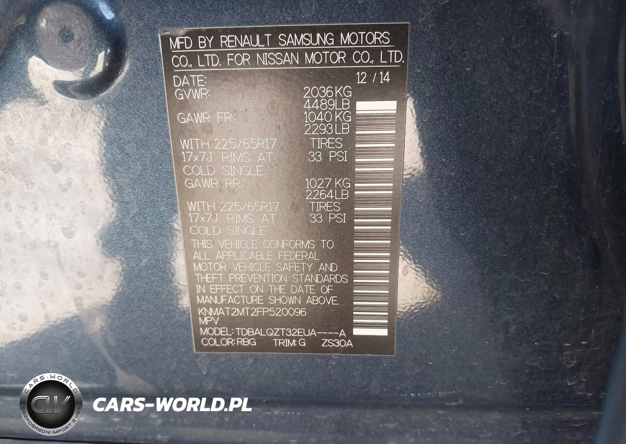 2015 Nissan Rogue Sv VIN:KNMAT2MT2FP520096 - 9