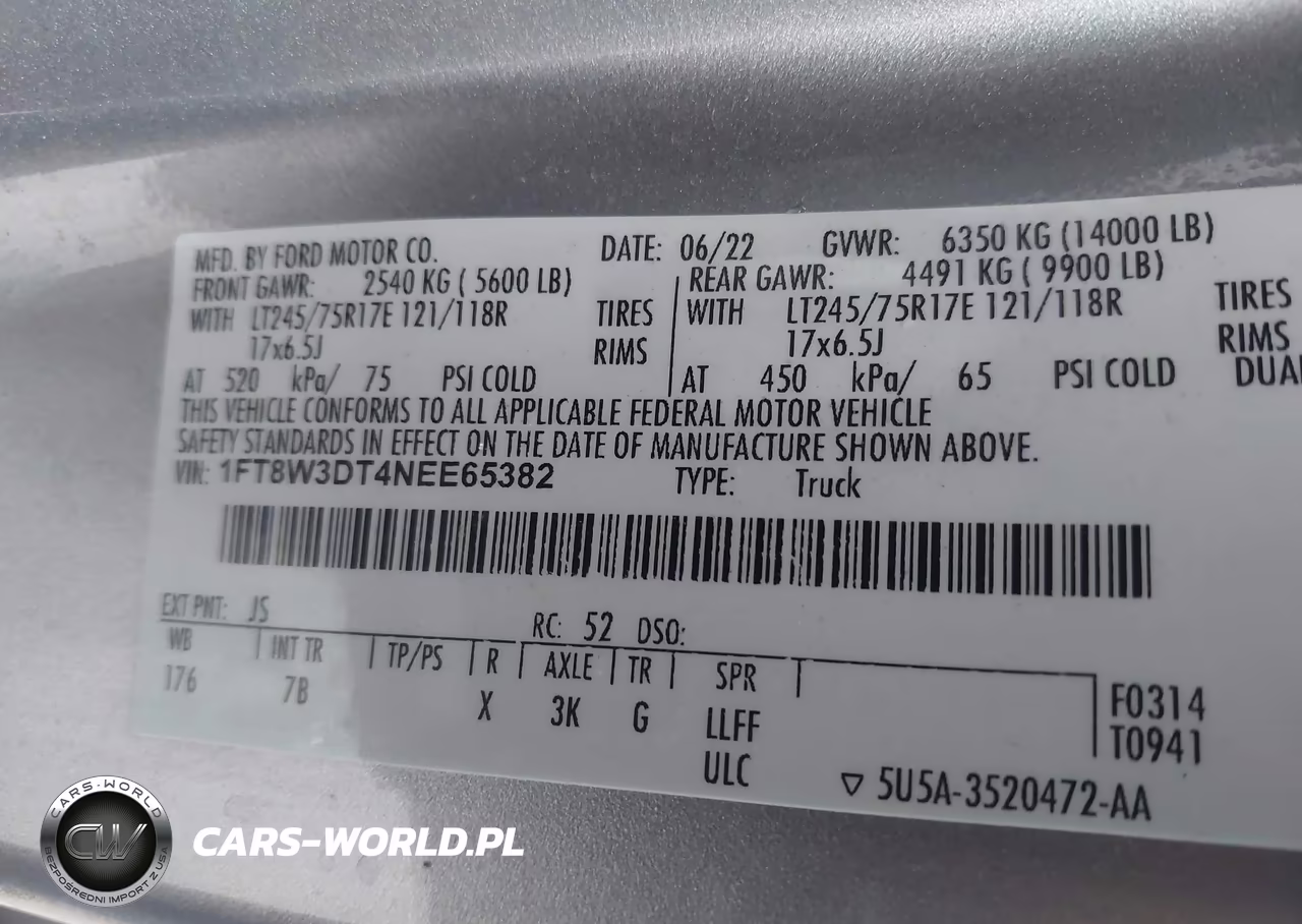 2022 Ford F-350 Platinum VIN:1FT8W3DT4NEE65382 - 8