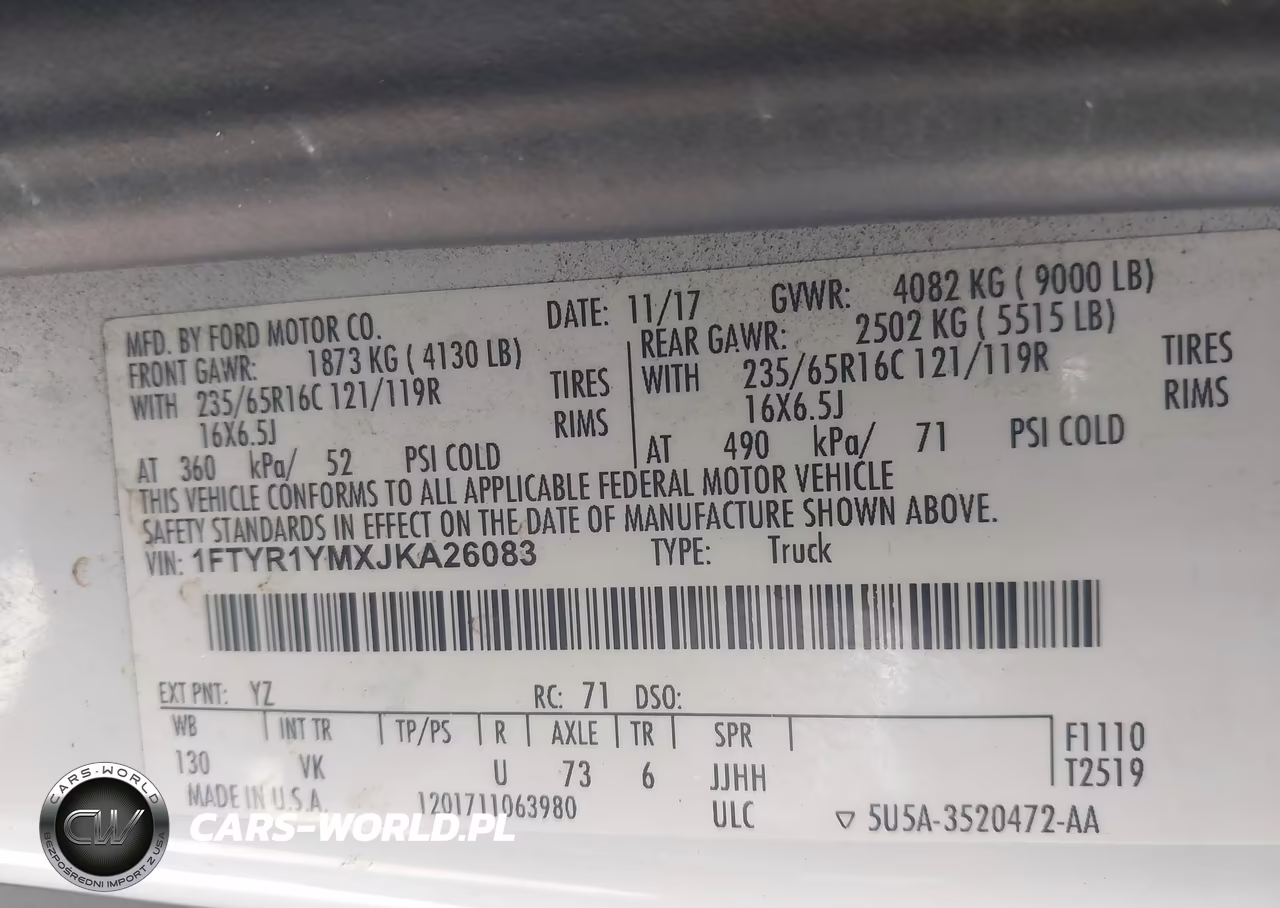 2018 Ford Transit-250 VIN:1FTYR1YMXJKA26083 - 9