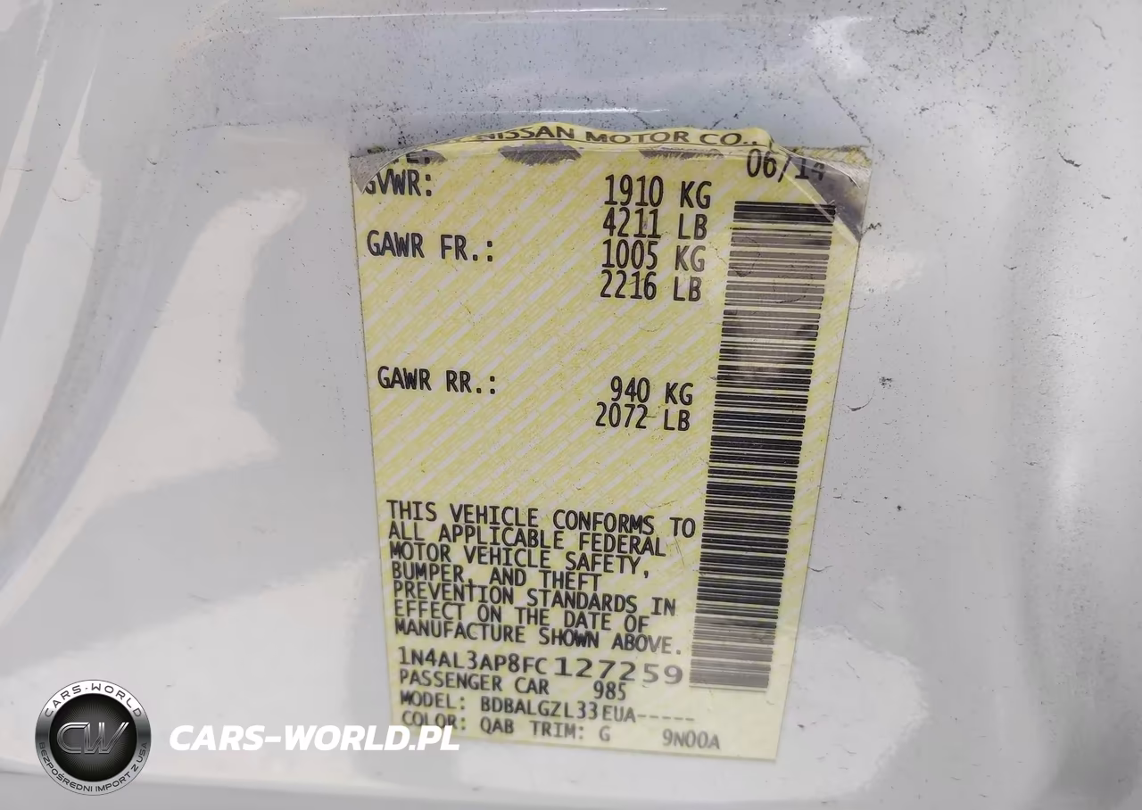 2015 Nissan Altima 2.5-2.5 S-2.5 Sl-2.5 Sv VIN:1N4AL3AP8FC127259 - 9