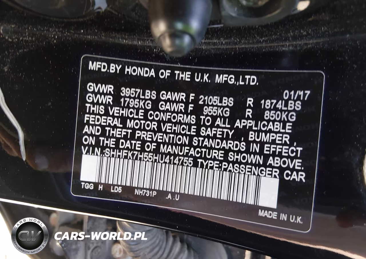 2017 Honda Civic Ex VIN:SHHFK7H55HU414755 - 9