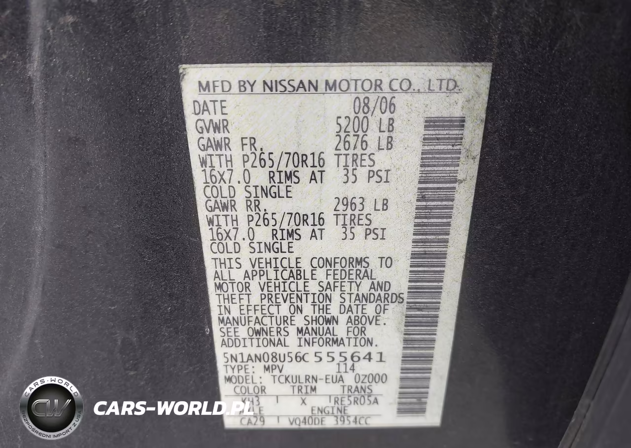 2006 Nissan Xterra S VIN:5N1AN08U56C555641 - 9