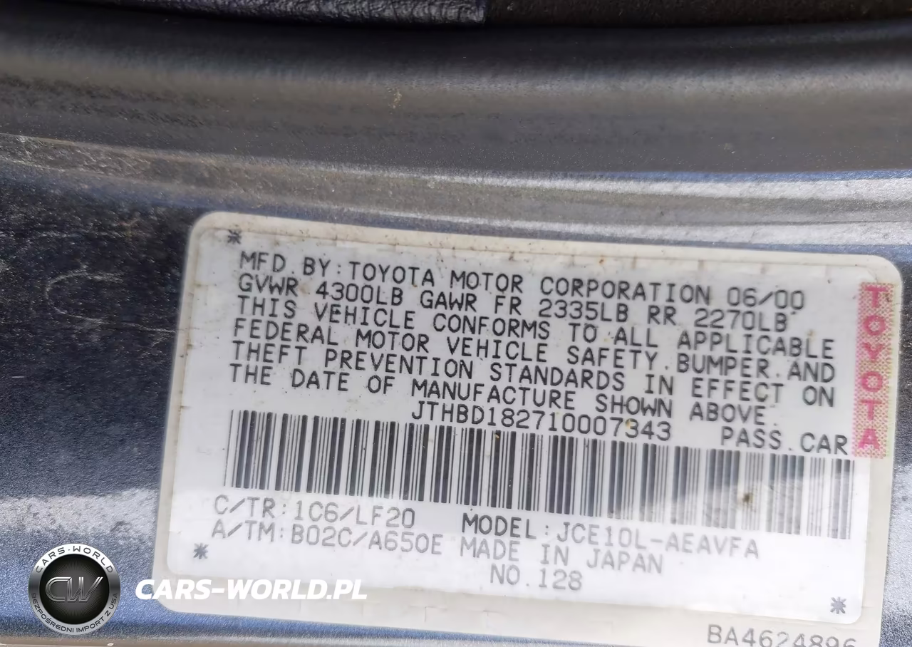 2001 Lexus Is 300 VIN:JTHBD182710007343 - 9