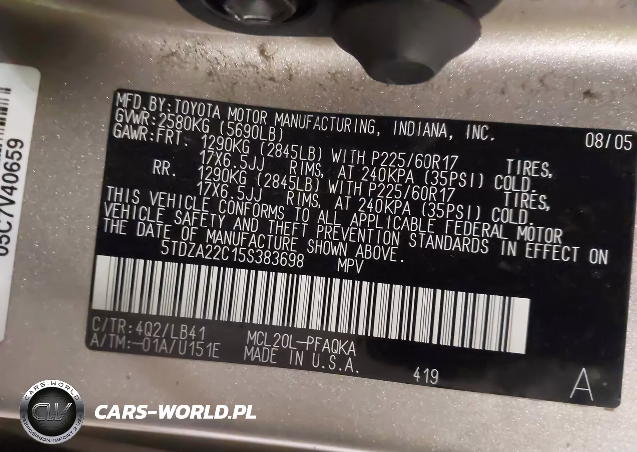 2005 Toyota Sienna Xle Limited VIN:5TDZA22C15S383698 - 9