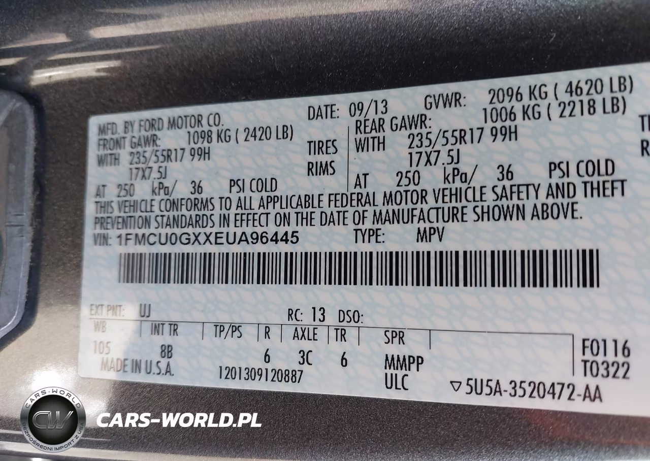 2014 Ford Escape Se VIN:1FMCU0GXXEUA96445 - 9